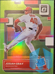 2022 Donruss Optic Josiah Gray #42 Lime Green Prizm Rated Rookie Nationals RC